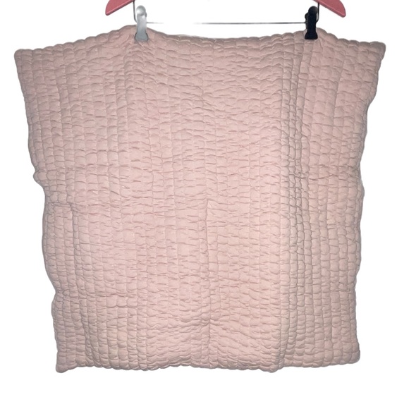 Anthropologie COTTON JERSEY CHANNEL-STITCH QUILTED EURO SHAM IN PINK NWT - Picture 3 of 6